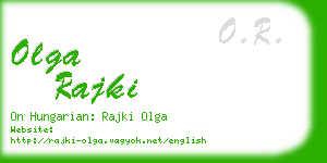 olga rajki business card